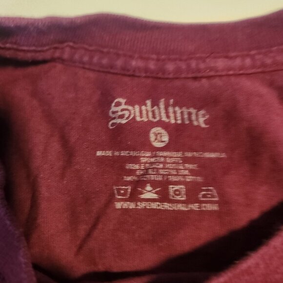 Sublime T-Shirt Since‎ 1988 Long Beach Rock Band Maroon Mens Size XL EUC - Picture 4 of 6